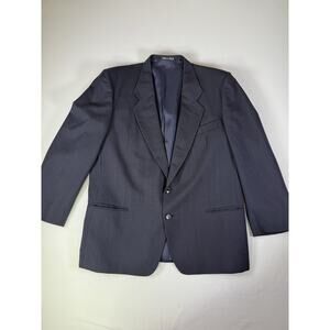 Ungaro Uomo Paris 100% Wool Navy Blue Blazer Suit Jacket Made Italy 43R